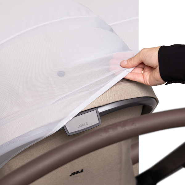       Super quick to pull over the stroller (with little feet logo to indicate top and bottom).