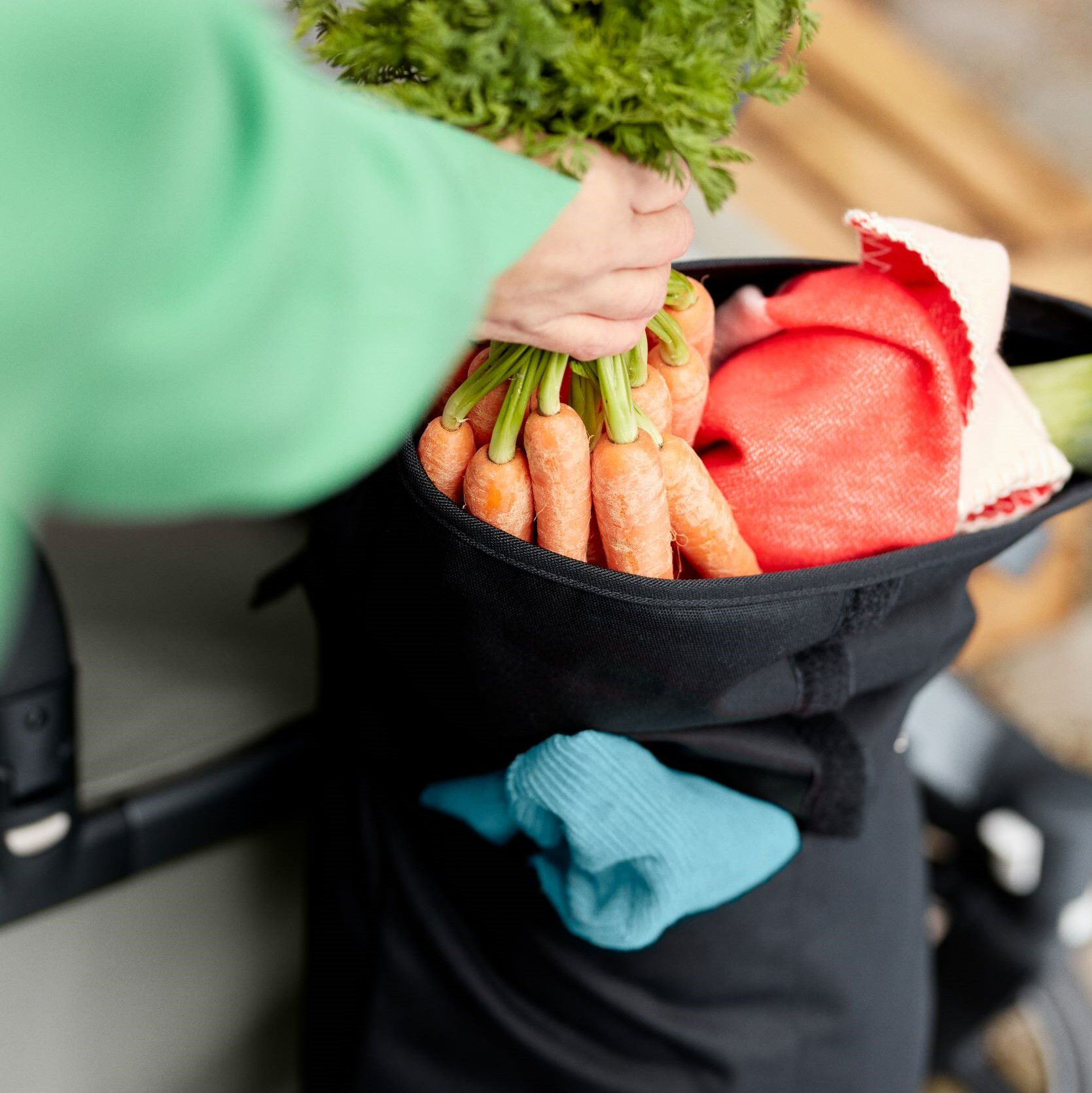 Tip: voeg een sidepack toe voor meer opbergruimte voor boodschappen en speelgoed 