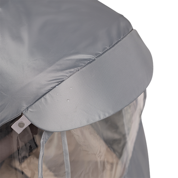      Visor helps prevent rain from coming in.